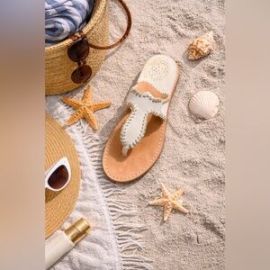 Jack Rogers White Leather Sandal LEFT Shoe Only Replacement or Adaptive Size 8.5